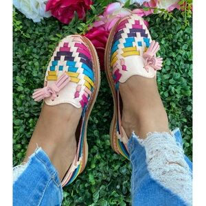 New Mexican leather huarache-Sandals for woman-Hand made-Size 6